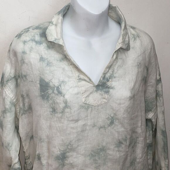 RACHEL ZOE 100% Linen Long Sleeve Blouse-L - Picture 2 of 5